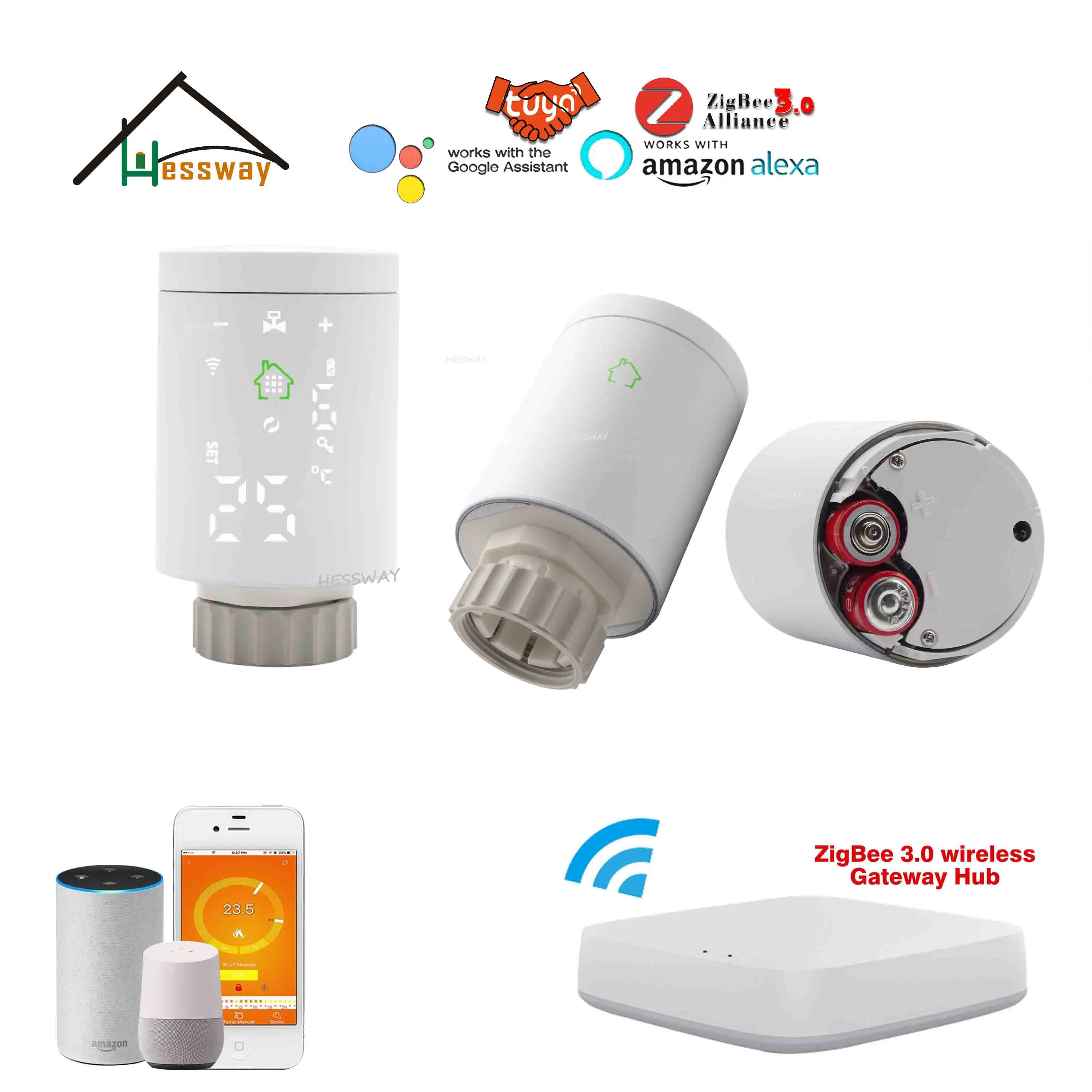 Терморегулятор HESSWAY Wi-Fi tuya zigbee клапан термостата для умного контроля ворот