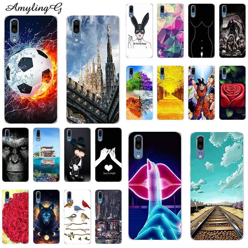 Силиконовый чехол P20 lite с супер3d рельефным рисунком розы мягкий из ТПУ для