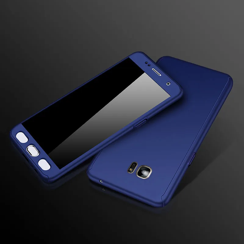 lan 360 Полное покрытие ПК Жесткий Чехол для samsung Galaxy A70 A60 A50 A40 A30 A20 A10 A9 A7 A8 M30 M20 S7 S6 S5 обратите внимание на возраст 3, 4, 5, чехол с Стекло - Цвет: lan