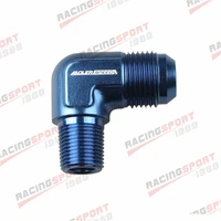 adlerspeed an 10 to 38 npt 90 degree male hose fitting adapter aluminum blue