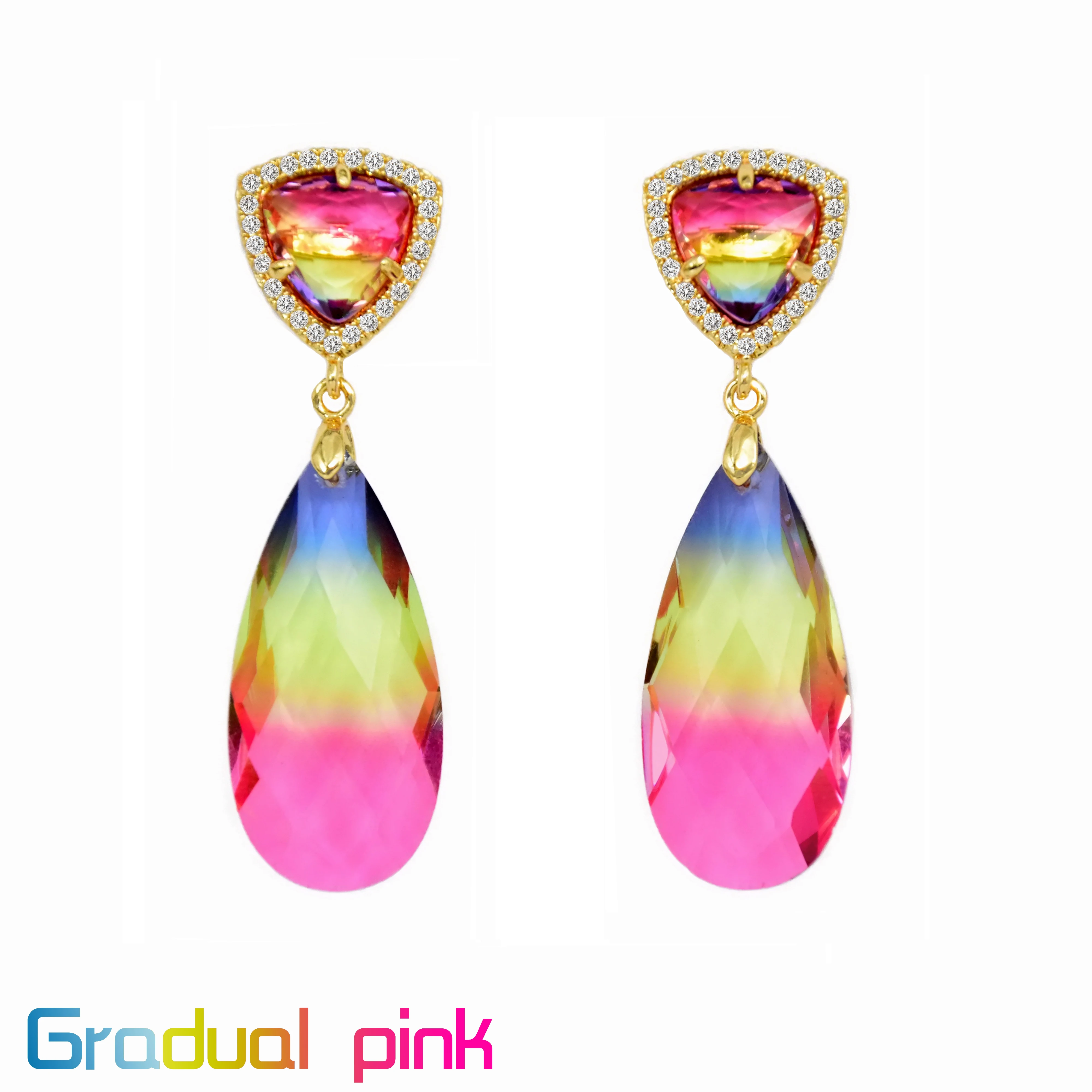 Корейские серьги милые розовые Висячие для женщин современные роскошные K9 с