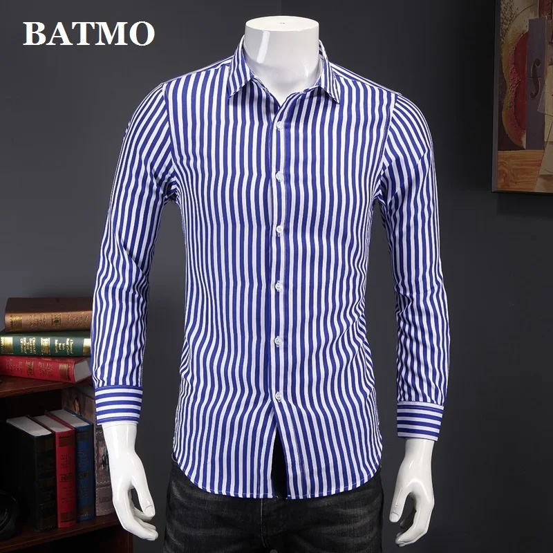 

Мужские рубашки BATMO, летние, в полоску, повседневные, большого размера, 2021, M-7XL, 8819