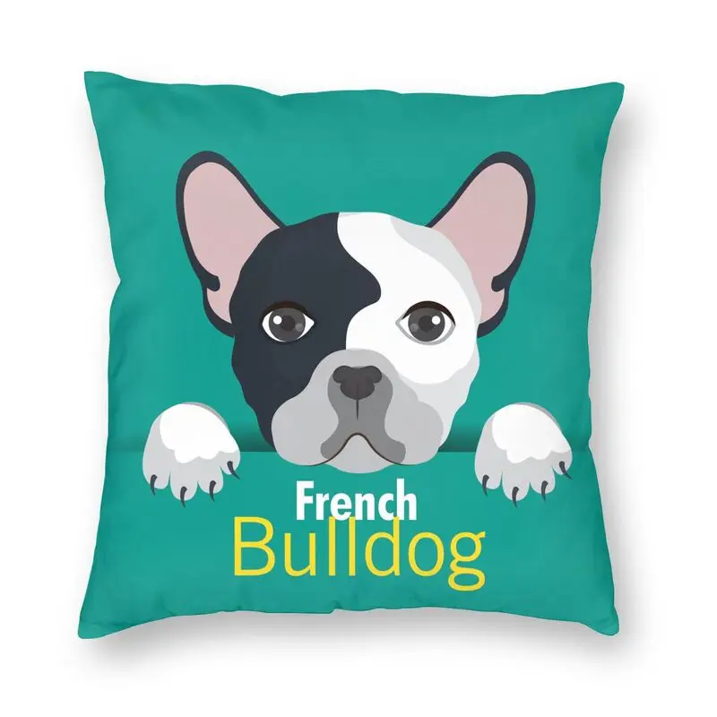 

Cartoon French Bulldog Cushion Cover 45x45cm Frenchies Dog Soft Nordic Pillow Home Decor