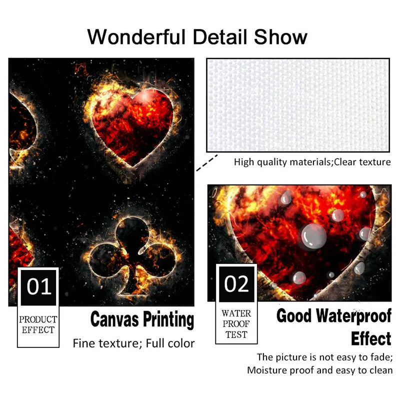 

Spade Heart Diamond Club Card Posters and Prints on The Wall Canvas Painting Nordic Wall Art Pictures Cuadros Home Decoration