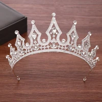 baroque silver color tiara bridal crown hair jewelry rhinestone ornaments diadem wedding crown tiaras bridal hair accessories