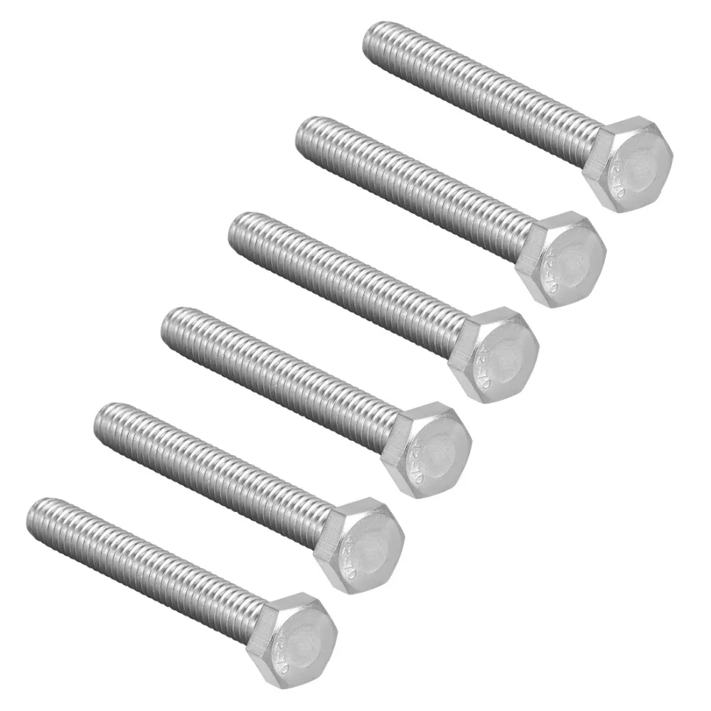 

6pcs/lot M8 Thread 80mm 90mm 304 Stainless Steel Hex Head Screws Bolts Fastener Full Thread Hex Tap Bolts M8x80mm M8x90mm