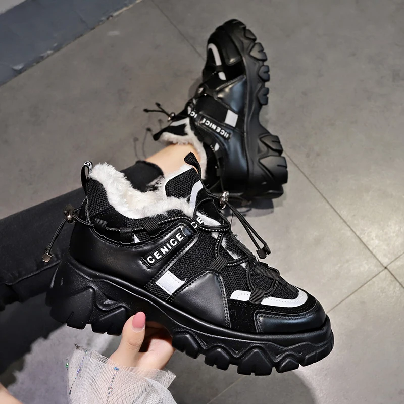 Повседневная обувь женская зимняя с вулканизированной подошвой сохраняют тепло