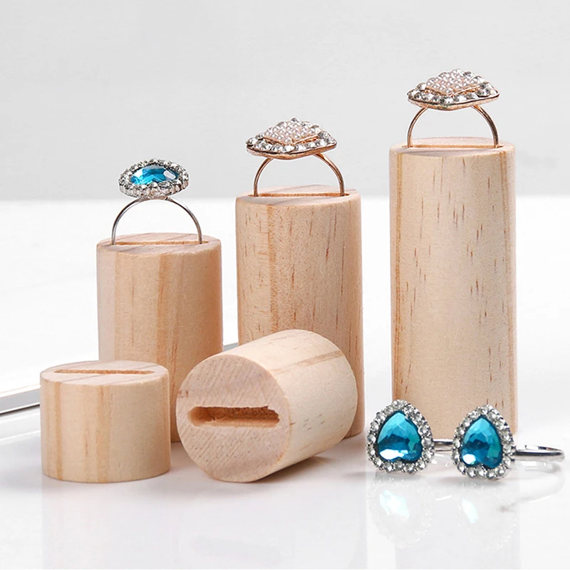 

5PCS Ring Cone Wooden Jewelry Display Ring Stand Storage Organiser Holder Tray Jewelry Display Supplies Wholesale