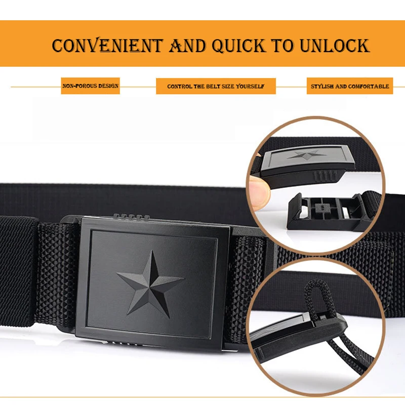

ERIOHYJ 2021 New Army Fan Outdoor Tactical Men's Belt Five-Pointed Star Lightweight Canvas Belt All-Match Casual Tactical Bel
