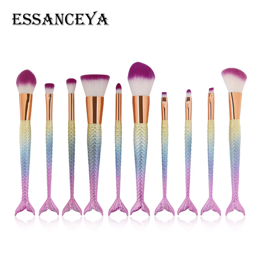 ESSANCEYA 6/10 шт. набор кистей для макияжа Русалочки тональный порошок смешивания