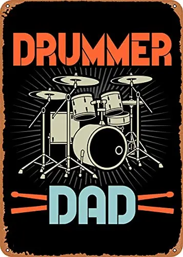 Drum Drummer Gift Vintage Look Metal Sign Patent Art Prints Retro 8x12 Inch | Painting &amp Calligraphy