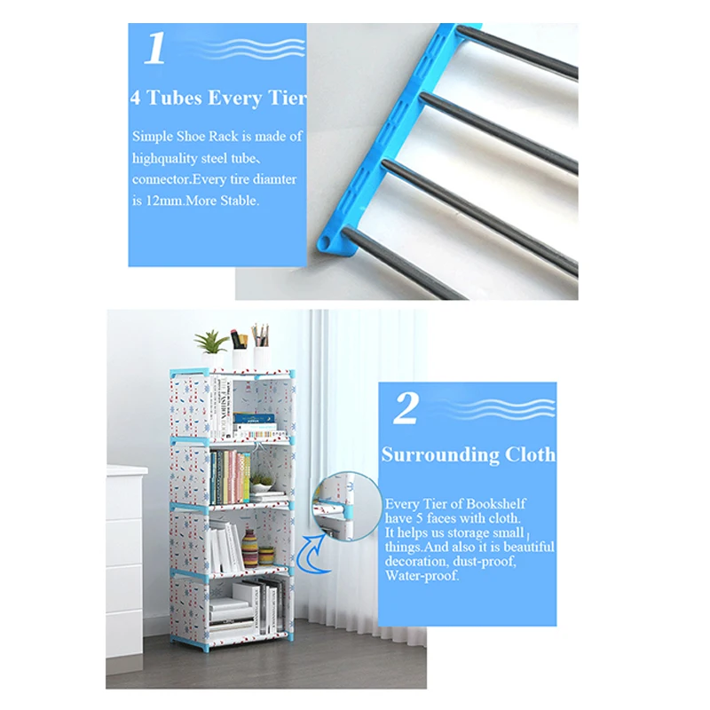 Multilayer Simple Assembled Bookshelf Corner Closet Sundries Book Storage Organizer Easy Moving Shelf Bookcase Kids Home Decor | Мебель