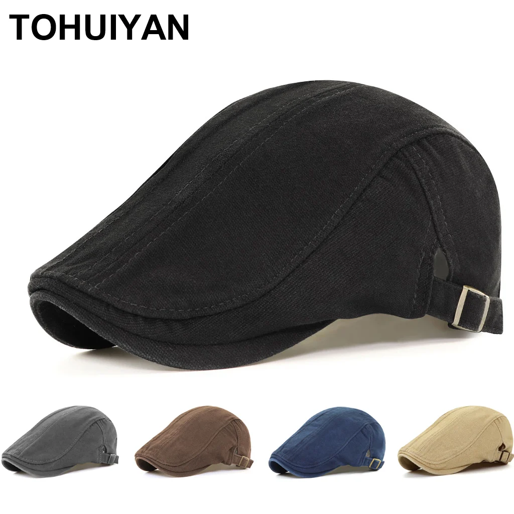 Кепка газетчика из мытого хлопка для мужчин однотонная шапка трансформер