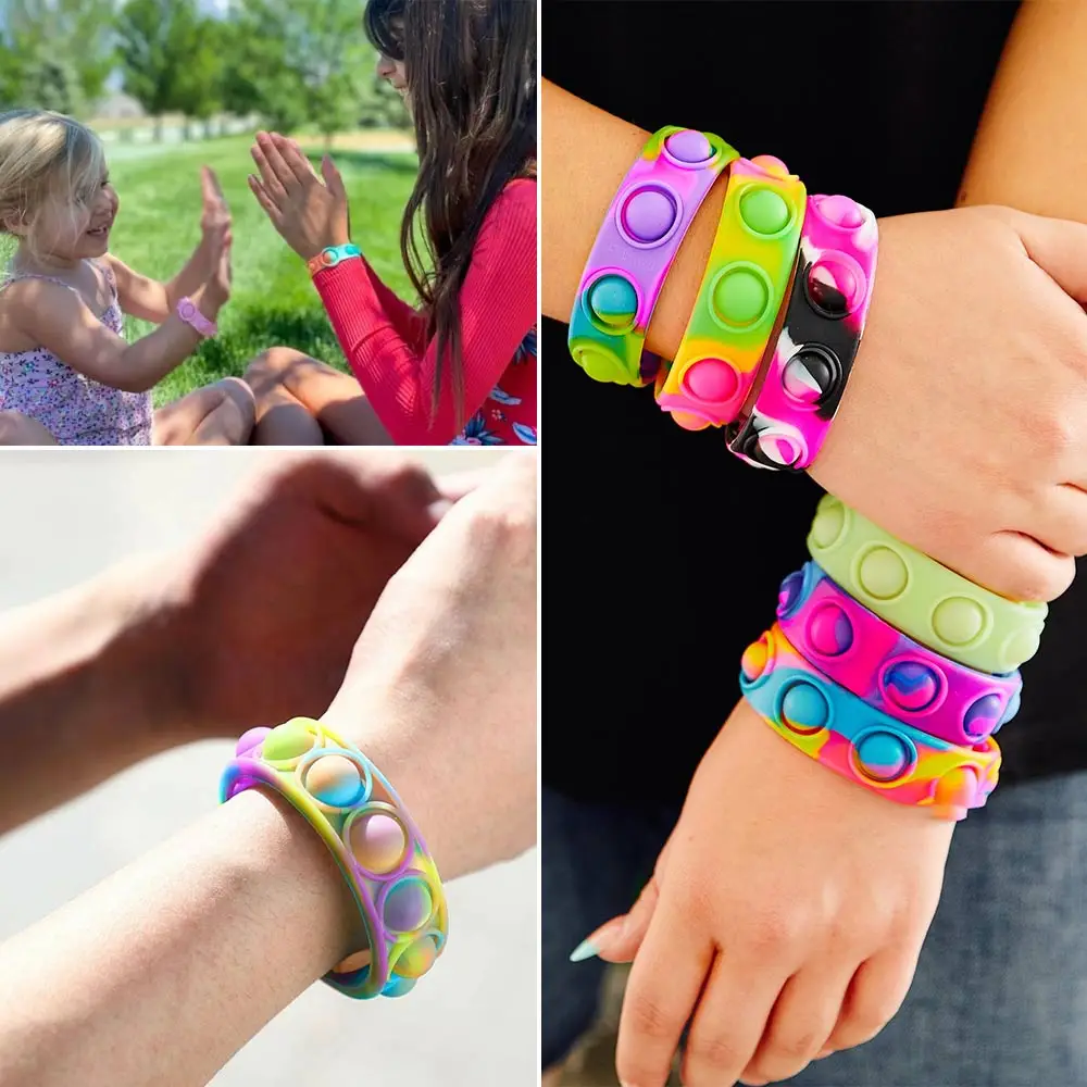 Juguetes para ni&ntilde;os y adultos, pulsera de silicona antiestr&eacute;s, juguetes sensoriales para aliviar el estr&eacute;s-4