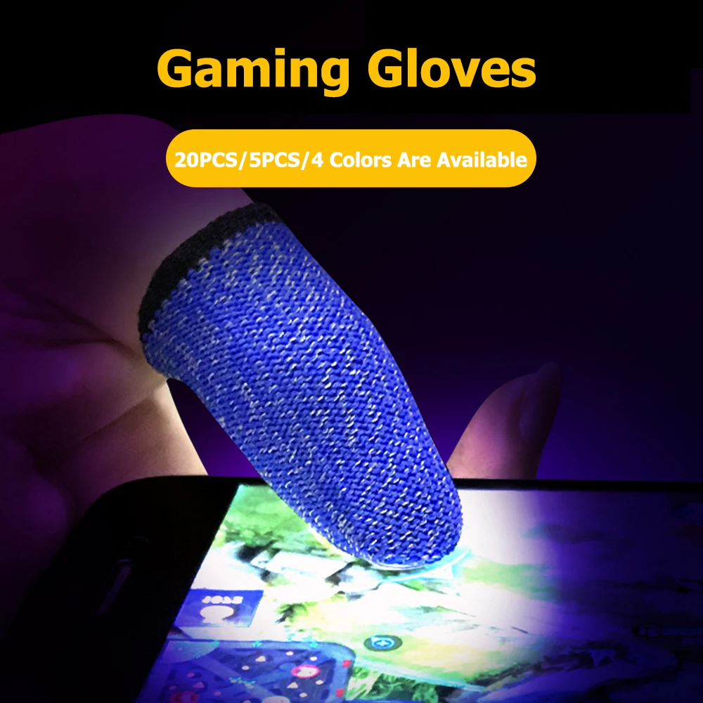 

Breathable Game Controller Finger Cover Sweat Proof Gaming Finger Gloves Non-Scratch Sleeve Sensitive Nylon Mobile Touch Screen