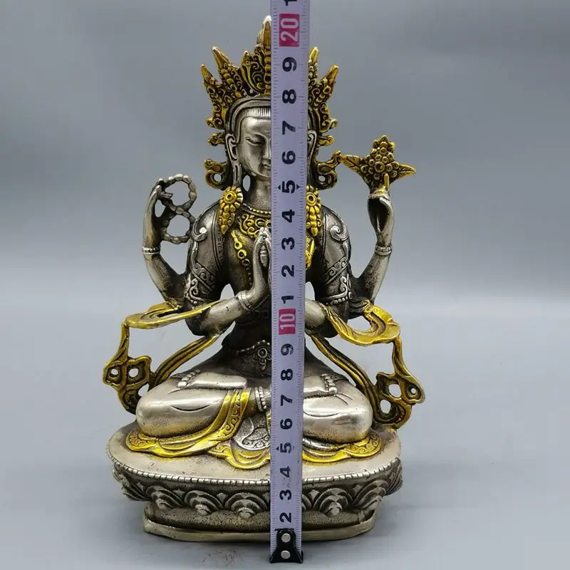 Коллекционная непальская тибетская буддистская медная богиня Лакшми статуя