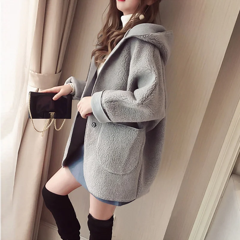 

Internet Hot Korean Style Lightly Mature Faux Lamb Fur Coat for Women Autumn and Winter 2021 New Loose All-Matching Thickened