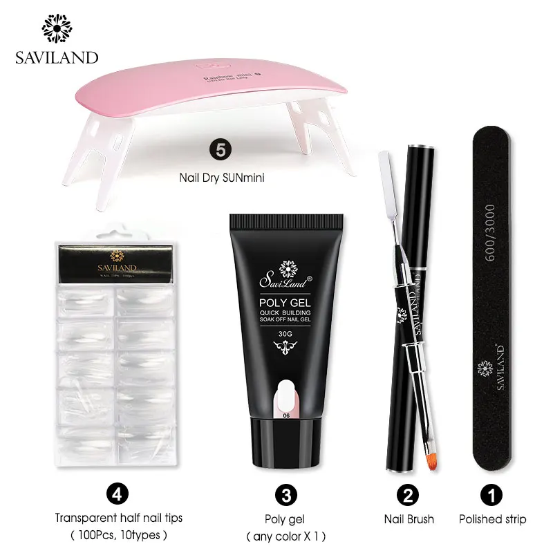 SAVILAND акриловые полигель наборы для гелевых ногтей гель наращивания набор