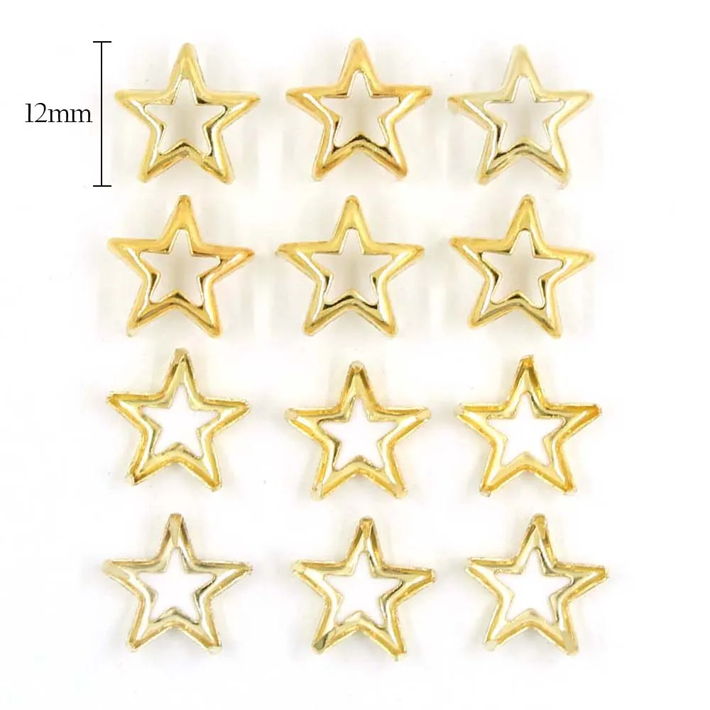 100 шт. золотые заклепки в форме звезды металлические полые шпильки для панковских