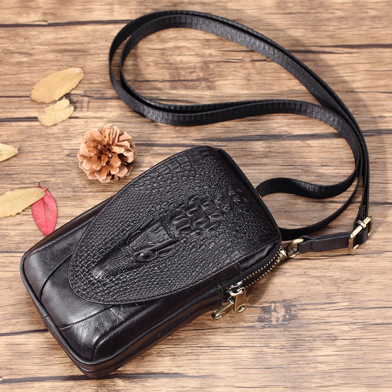 Многофункциональная поясная сумка из натуральной кожи для мужчин забавные