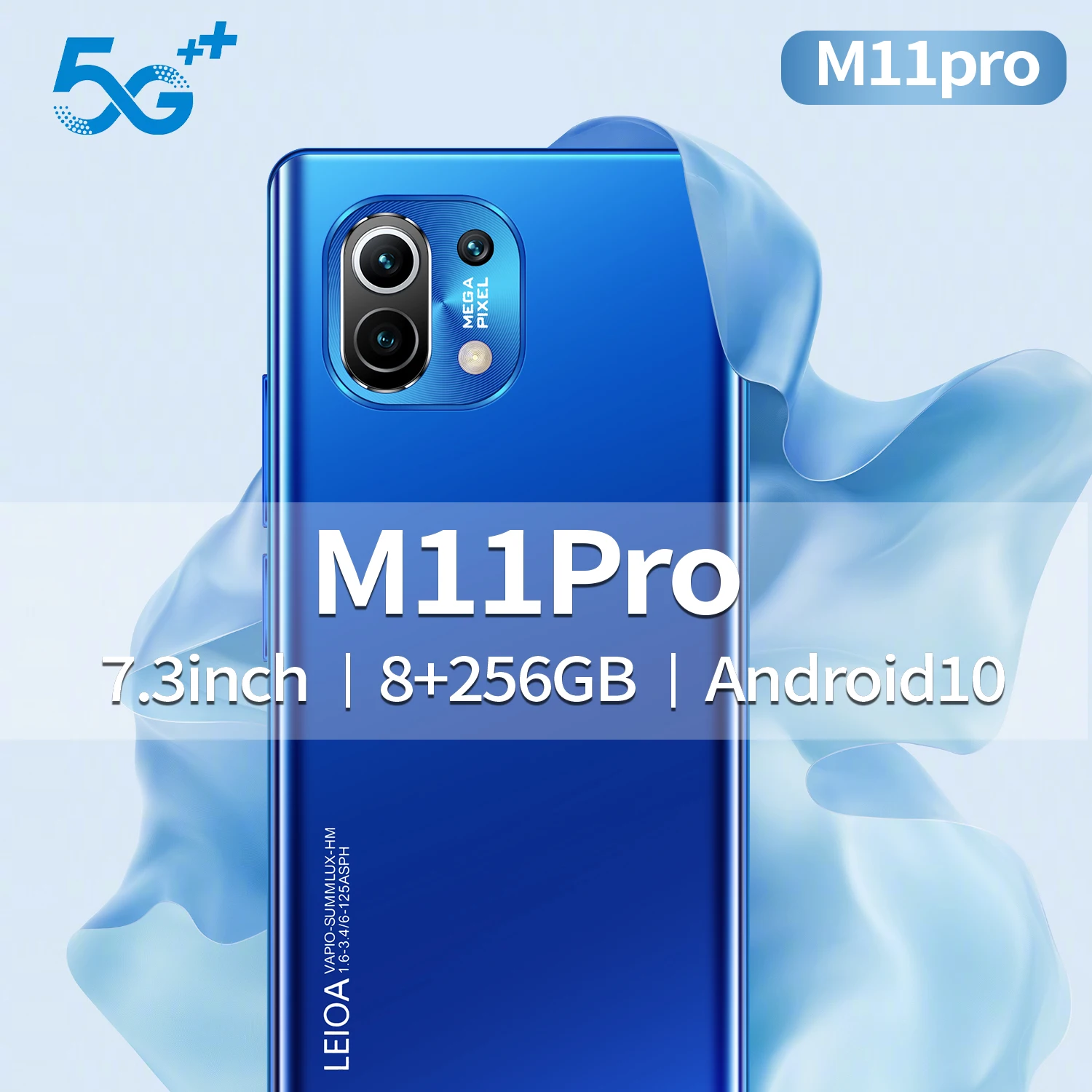 

2021 Global M11Pro 7.3 Inch 8+256GB Full Screen Smartphones 6800mAh 16+32MP 5G Cellphone 10 Core Andriod 10 MTK6889 Mobilephone