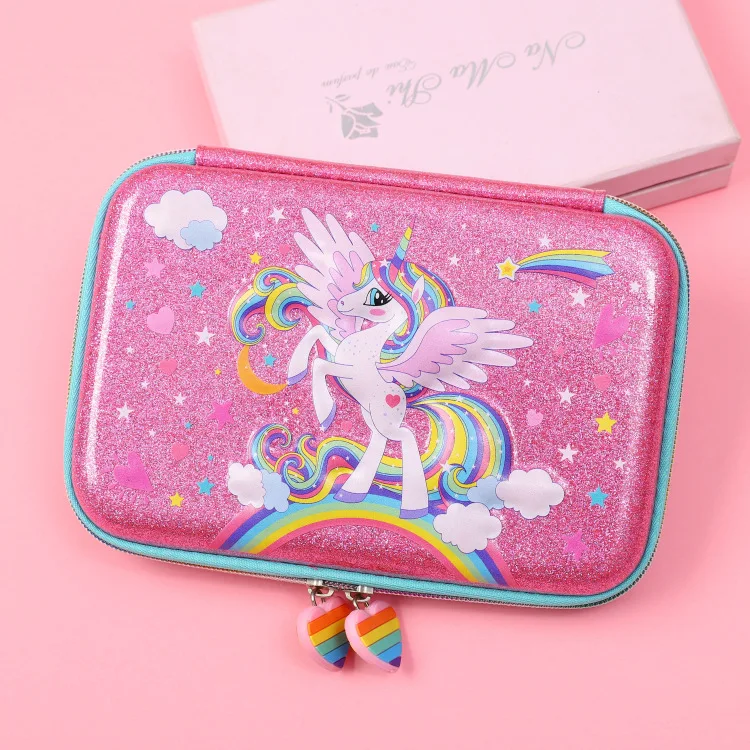 Пенал с единорогом и зыбучим песком милый многофункциональный чехол большой