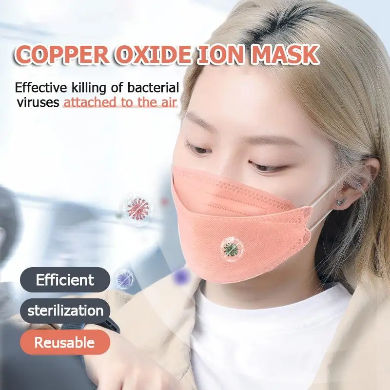 

Adult KN95 Masks Reutilizable Copper Oxide Ion KN95 Inactivated Dust 4 Layers Of Protection Woman Fashion Face Mask Mascarilla