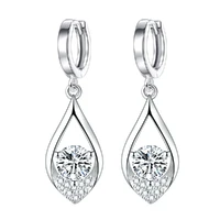 trendy earrings 925 silver jewelry with zircon gemstone water drop shape earrings for women wedding party accessories wholesale