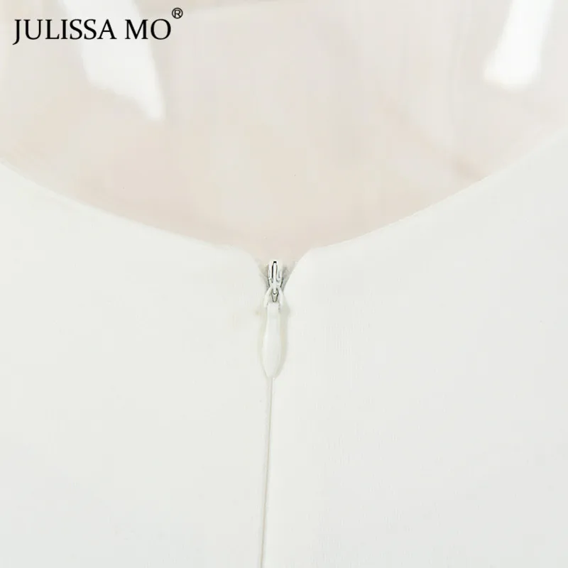 Julissa mo Новые Вечерние платья с блестящими бриллиантами, женское сексуальное облегающее платье на тонких бретелях, модное мини-платье с кисточками и подолом белого цвета