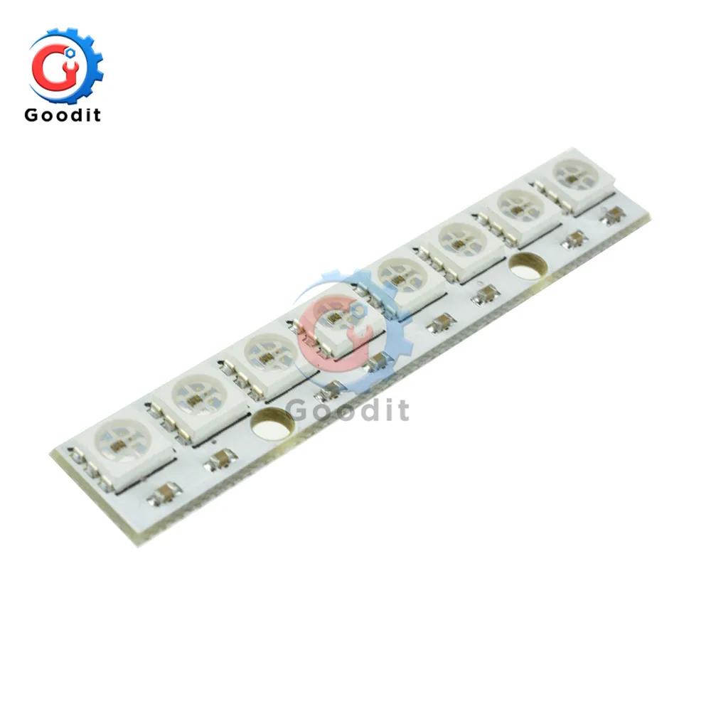 8-битный канал WS2812 5050 RGB 8 Светодиодный светильник встроенный полноцветный макетная плата полосы драйвер платы для Arduino 8 каналов