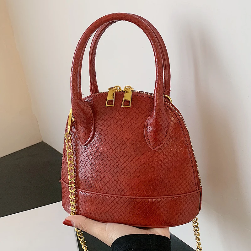 

Luxury Designer Handbag Women 2021 Shoulder Crossbody Bucket Bag Fashion Brand Evening Bags Serpentine PU Leather Coin Shell Bag