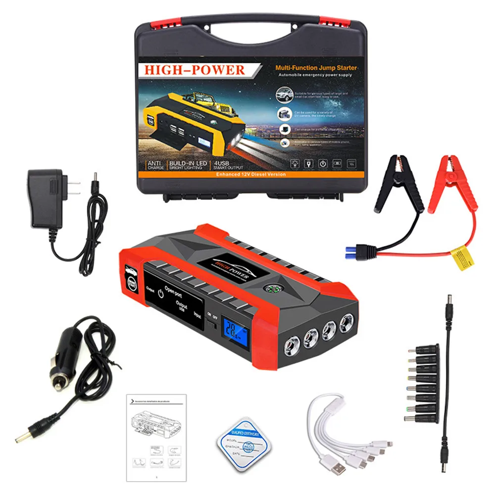

Starting Device Car Jump Starter Power Bank 1000A 20000mAh 12V Diesel Portable Car Battery Starter Emergency Starter-Up For Auto
