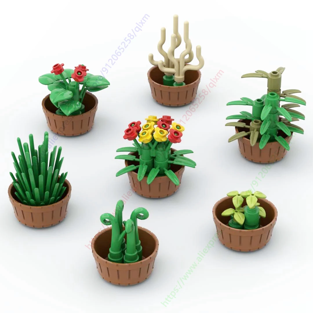 

Building Block Toy 7pcs Plants Flowers Grass Garden and Room Decoration diy Creative Bricks Toys for Children Kids Gifts Hot