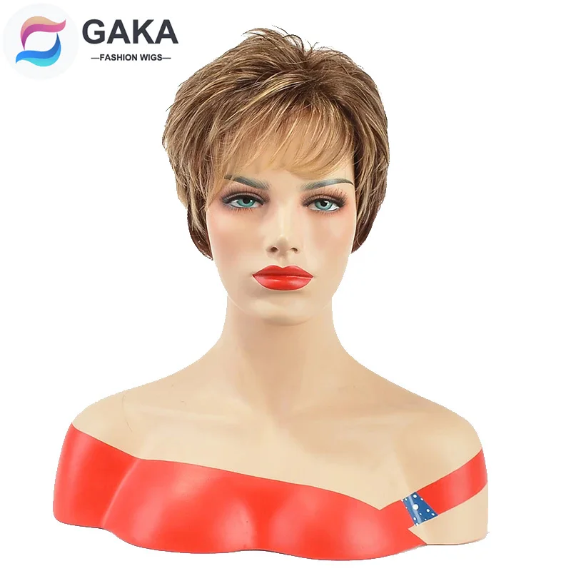Женский короткий синтетический парик GAKA с эффектом омбре парики отрезанными