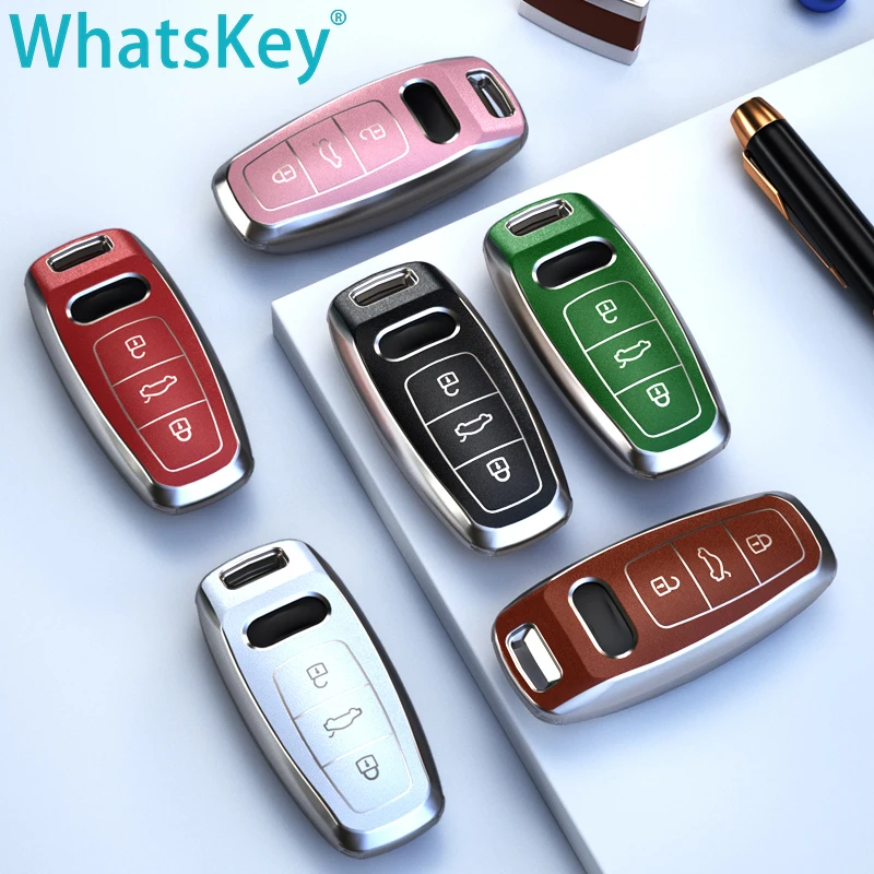 

Top Quality New Style Soft TPU Fashion Remote Car Key Protective Case Cover For Audi A3 A4 A6 A7 A8 E-tron Q7 Q8 Car Accessories