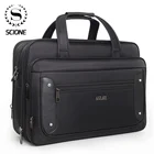 Деловой мужской портфель Scione, 2021, Высококачественная вместительная сумка для мужчин и женщин, сумка для ноутбука 16, 17, 19 дюймов, Оксфорд