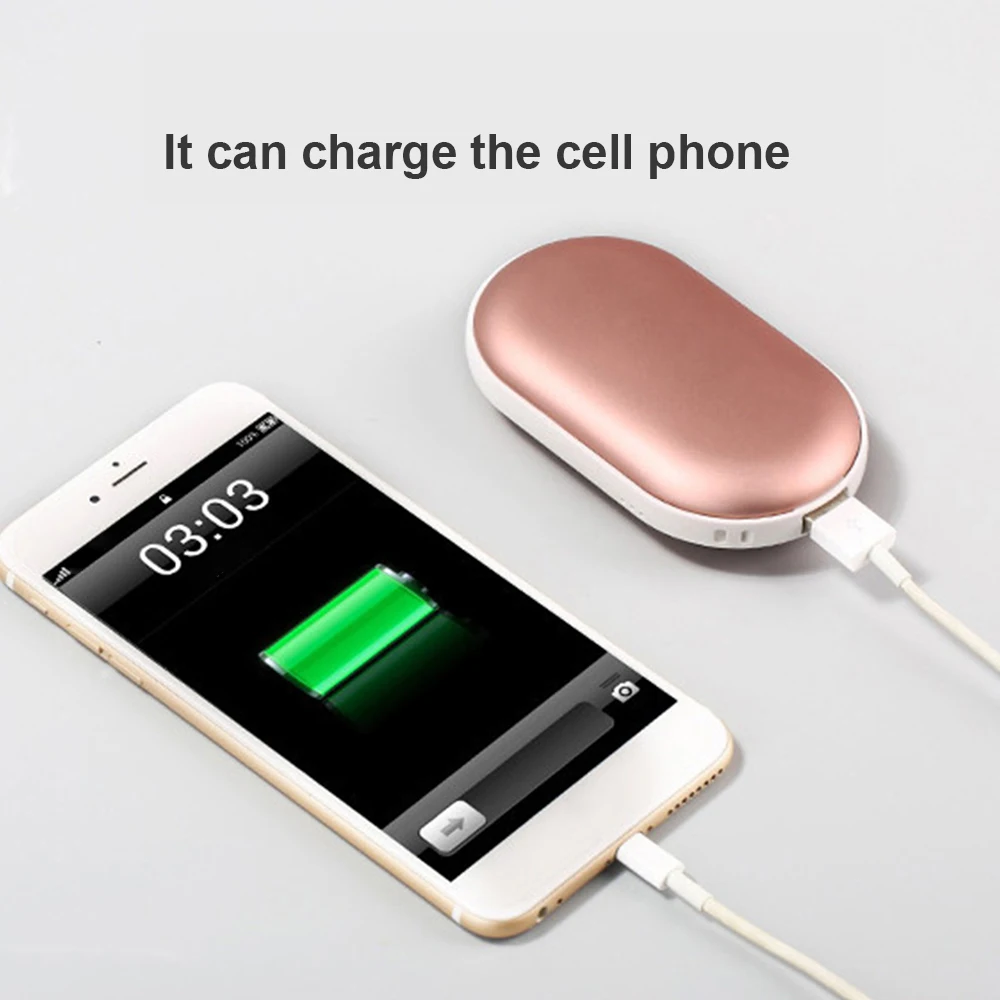 2 в 1 портативный USB Перезаряжаемый электрический грелка для рук карманный внешний аккумулятор зимний двусторонний нагревательный внешний аккумулятор для подарка на год