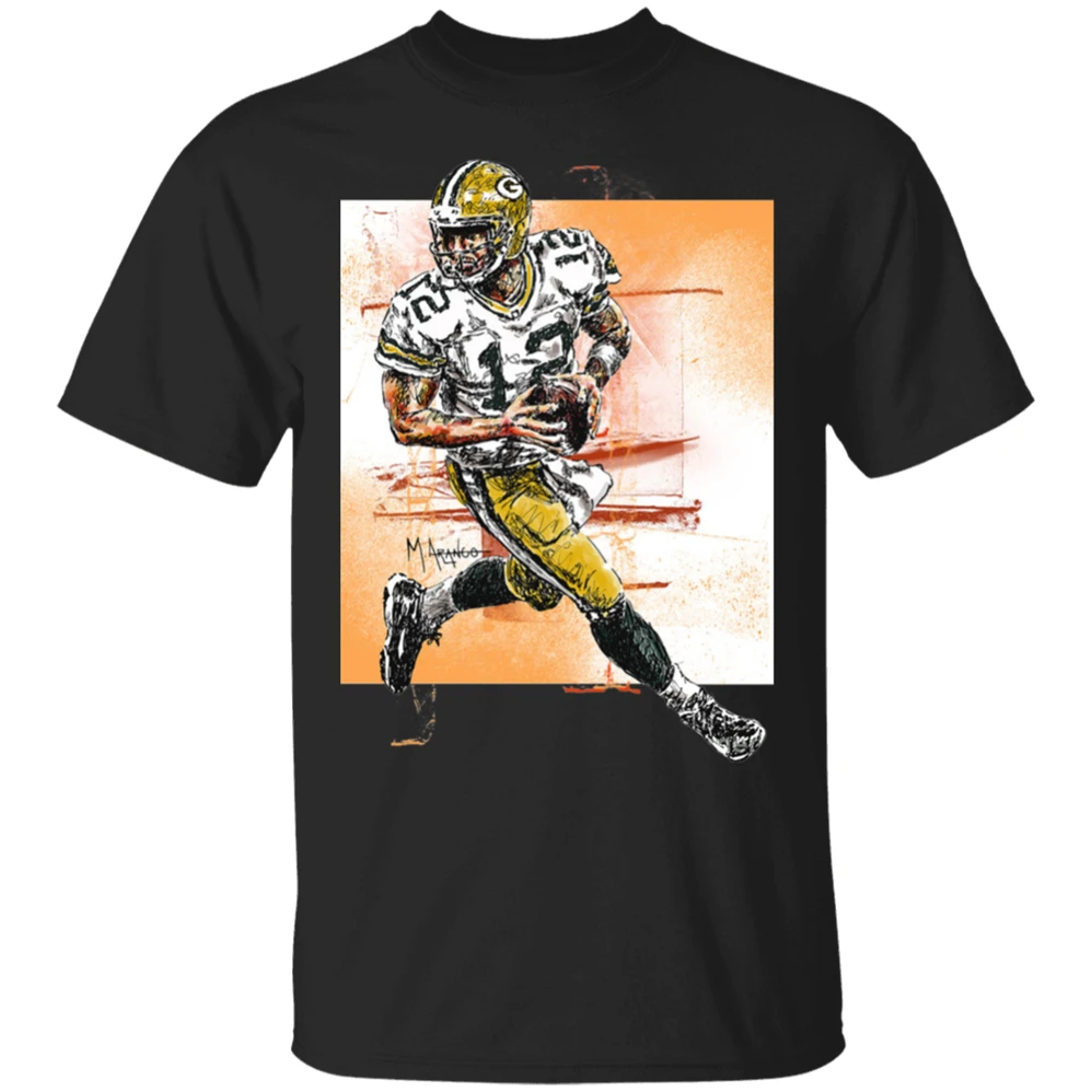 Мужская черная футболка с коротким рукавом Аарон Роджер | одежда