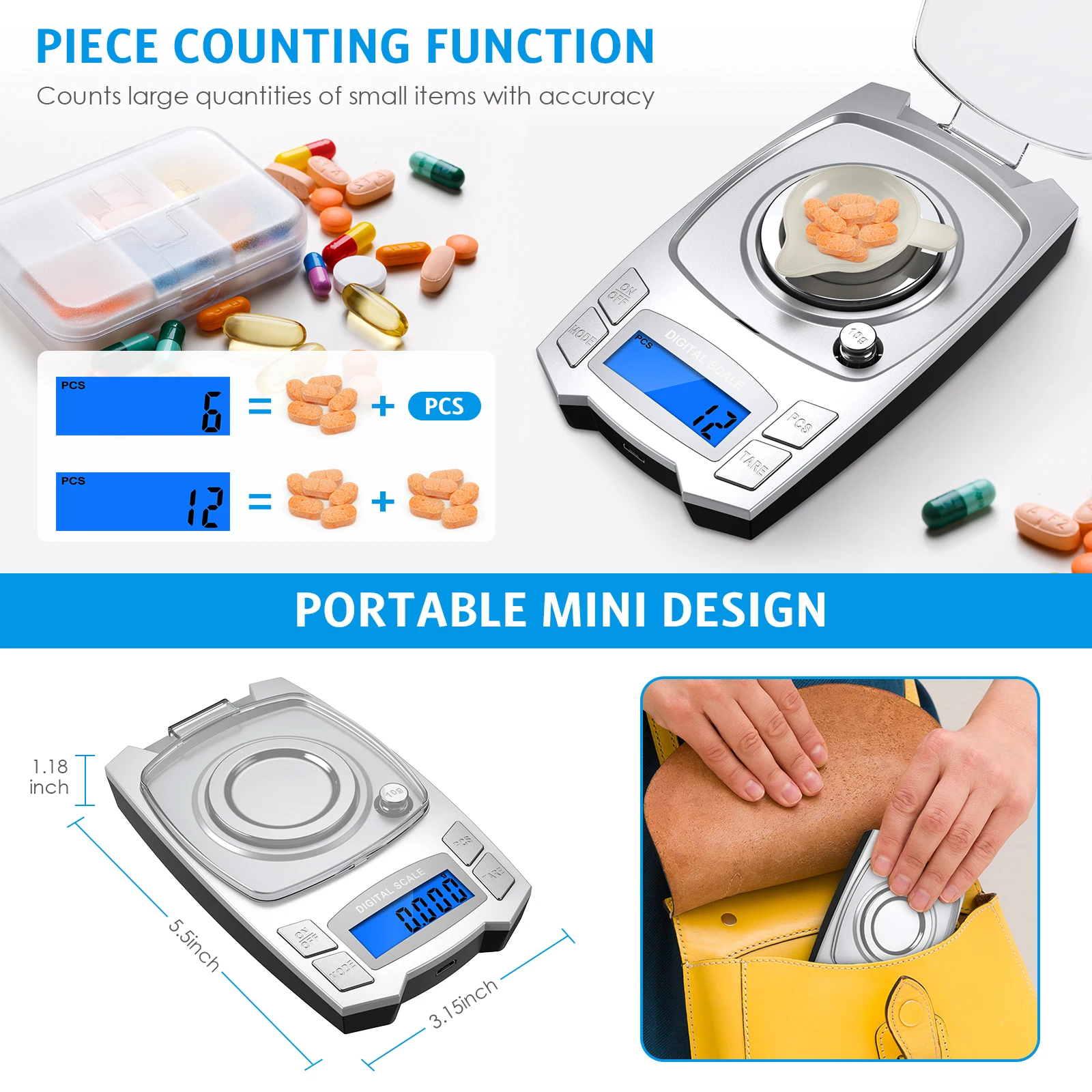 B&aacute;scula electr&oacute;nica de precisi&oacute;n de 0.001g, 100g/50g, carga USB, b&aacute;scula Digital de joyer&iacute;a, b&aacute;scula port&aacute;til de laboratorio de peso de miligramo-3