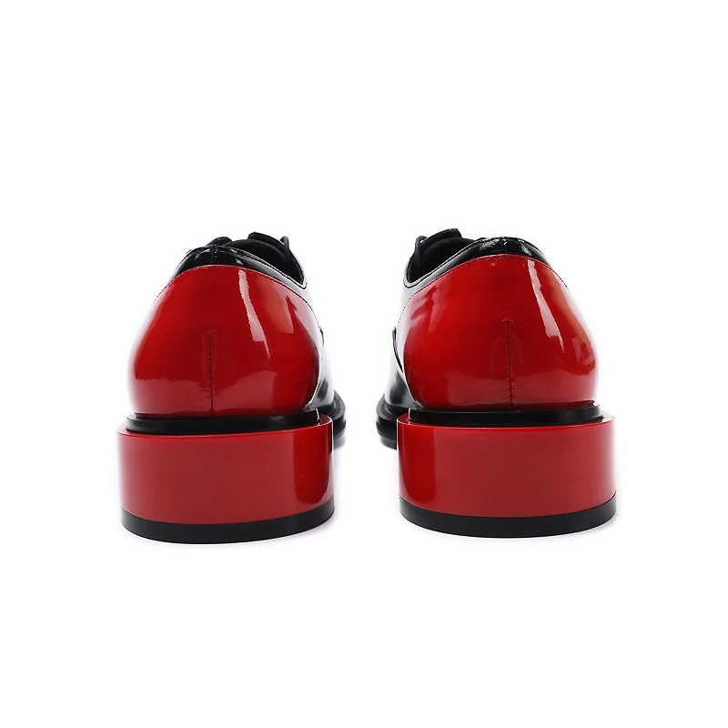 2020 Корейская версия британского стиля с низким вырезом из воловьей кожи черные