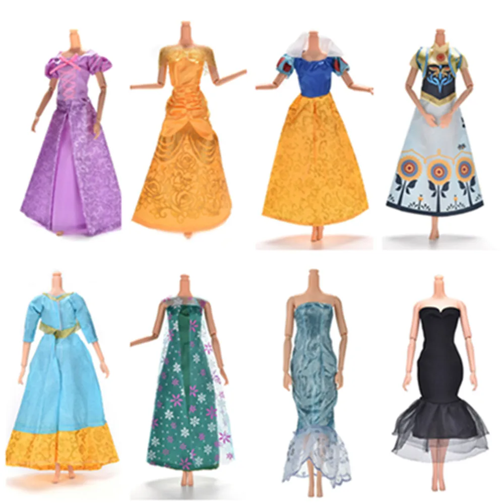 

Multi Styles Elegant Handmade Party Dress For Doll Floral Doll Dress Clothes Clothing Or Crystal Shoes Dolls Accessories