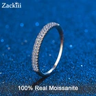 0,23 карата Муассанит Половина Вечности Кольцо из стерлингового серебра составное обручальное кольцо маленькие блестящие искусственные обручальные кольца