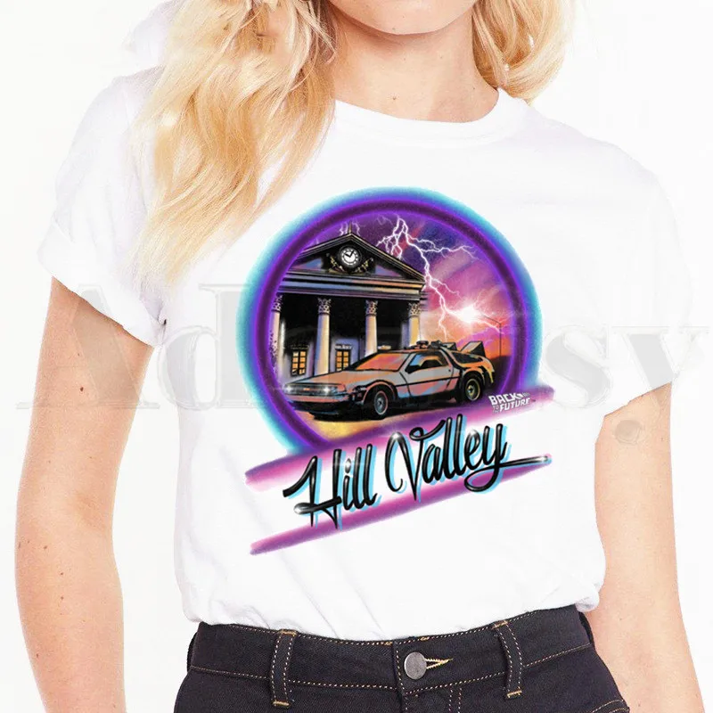 

Back To The Future T-shirt Short Sleeve Female Harajuku Vintage T Shirts Women's Tops Tees