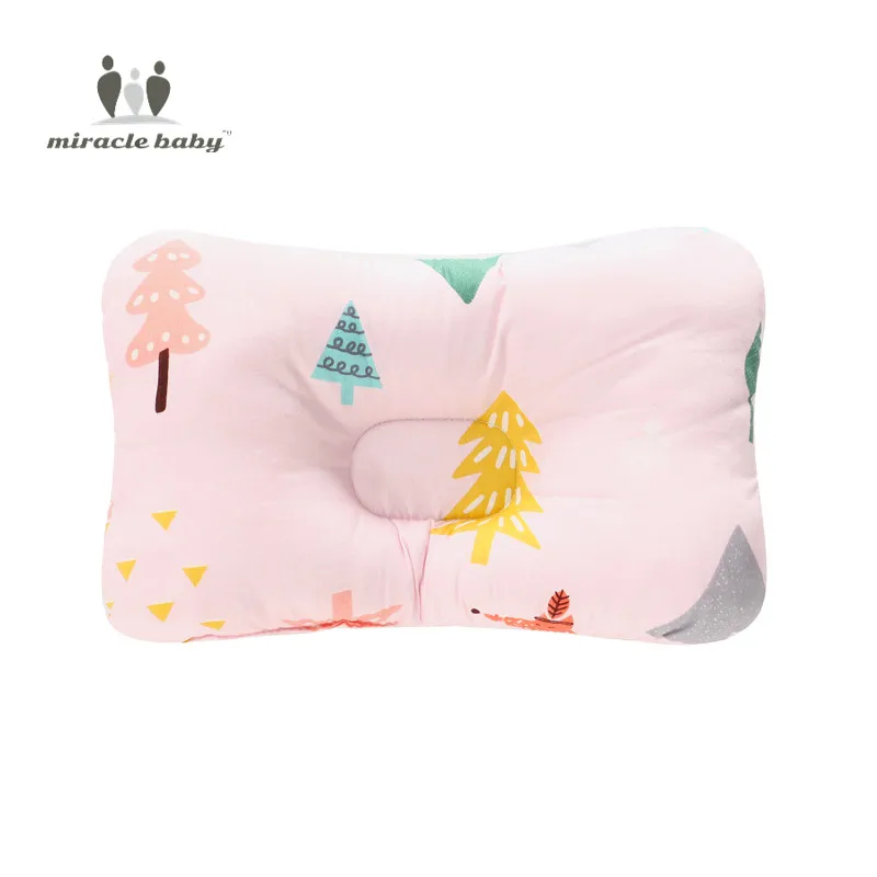 Pink forest Детская подушка для кормления, подушка для новорожденного младенца, поддержка сна, вогнутая мультяшная Подушка с принтом, формирующая подушка, предотвращающая плоскую голову - Цвет: Pink forest