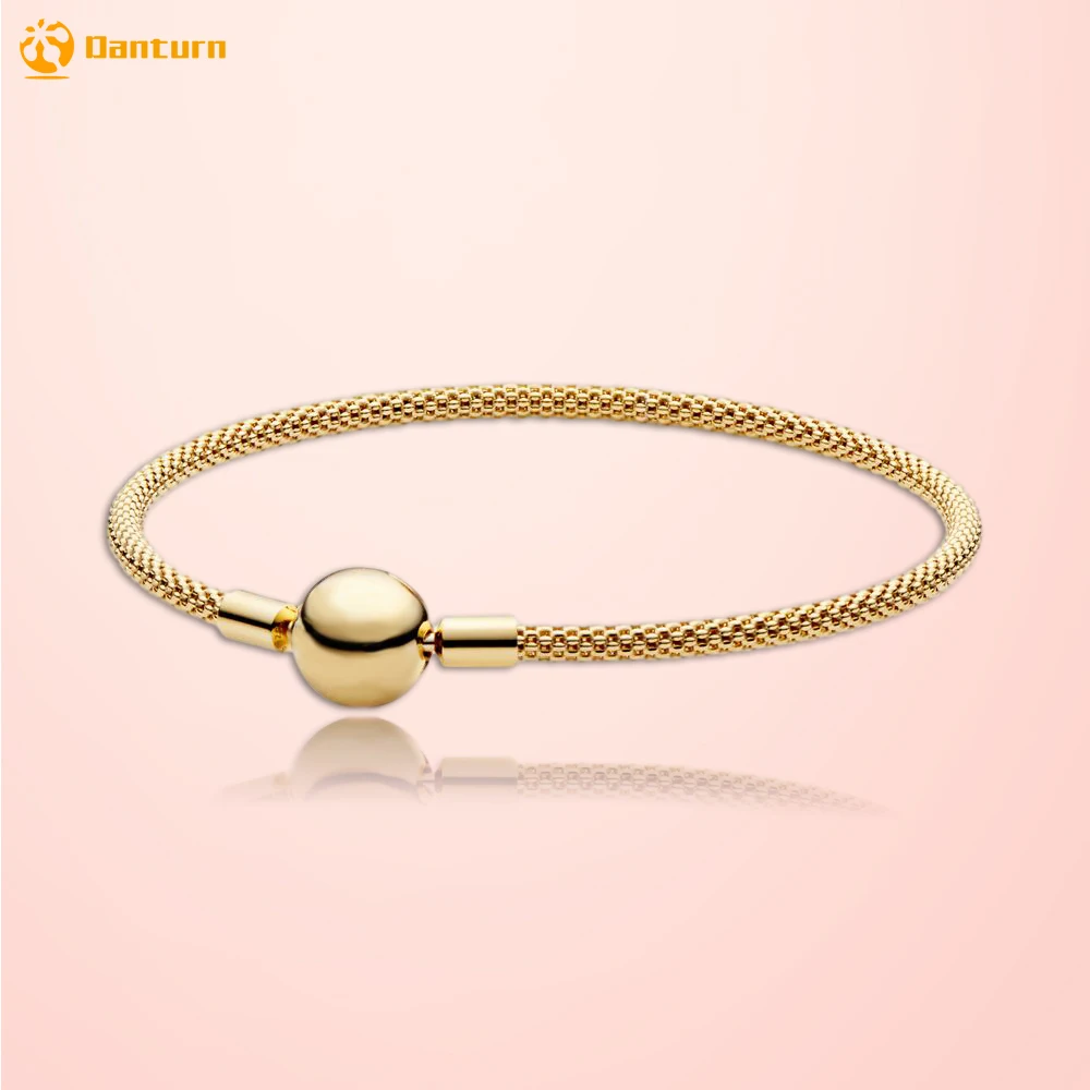

Danturn Authentic 925 Sterling Silver Bracelet Moments Mesh Bracelet for Women Jewelry Making Birthday Gift