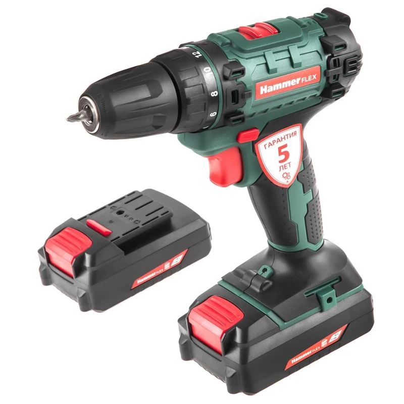 Дрель шуруповерт HAMMER Flex ACD140Li 1.5Ач с двумя аккумуляторами (583432)|Электрические