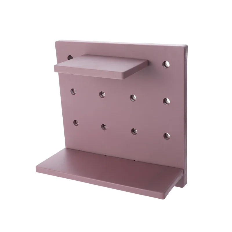 

Punch-free household hole board wall rack kitchen bathroom shelf wall hanging storag organizer finishing closet shelf hanging
