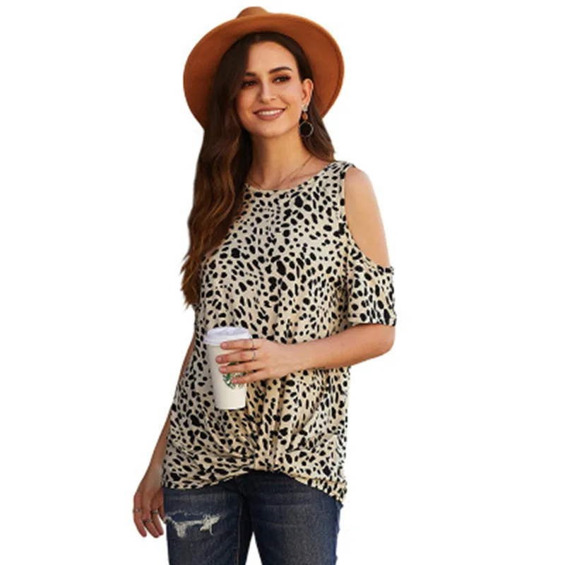 

Leopard 2020 Sexy Casual O-neck Women Clothing Tops and T-shirt Summer Fashion
