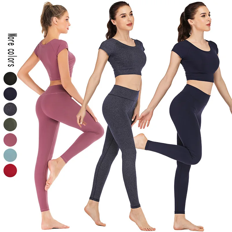 Костюмы для занятия йогой Женская одежда с коротким рукавом Twinset 2019 женская