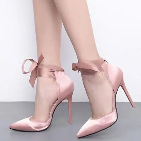 2020 Fashion Women Ankle Lace Up Sandal Pumps Super High Heel Pointed Toe Thin Heels Party Shoes